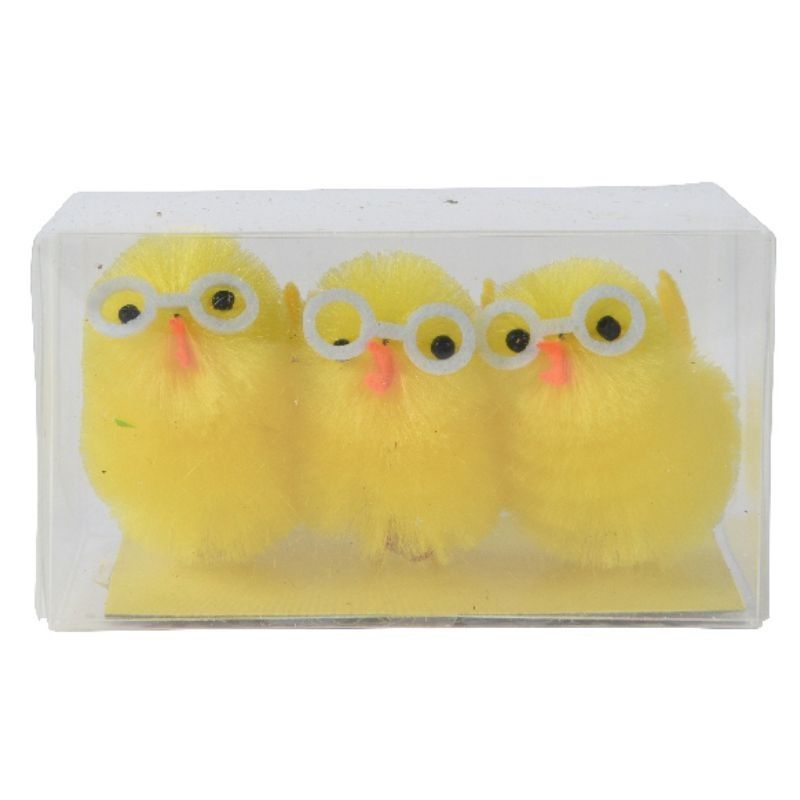 Chick with Glasses 4cm (3-Piece)