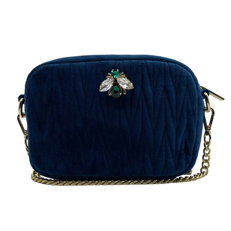 Sixton Velvet Rivington Bag Blue With Luna bee