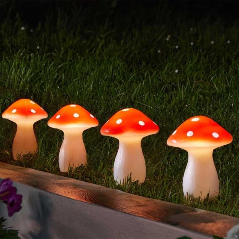 Fairy Mushroom Stake Lights (Set of 4)