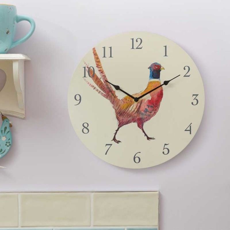 Pheasant Clock 12"
