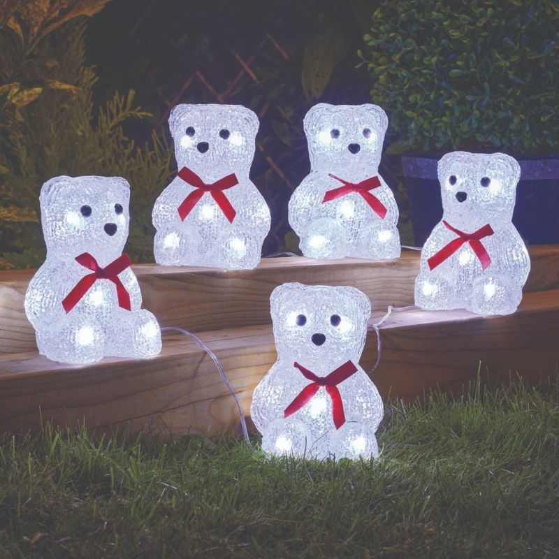 InLit Ice Polar Bears (Set of 5) - Cool White