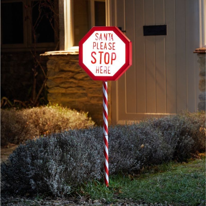 Santa Stop Here Stake Light (Large)