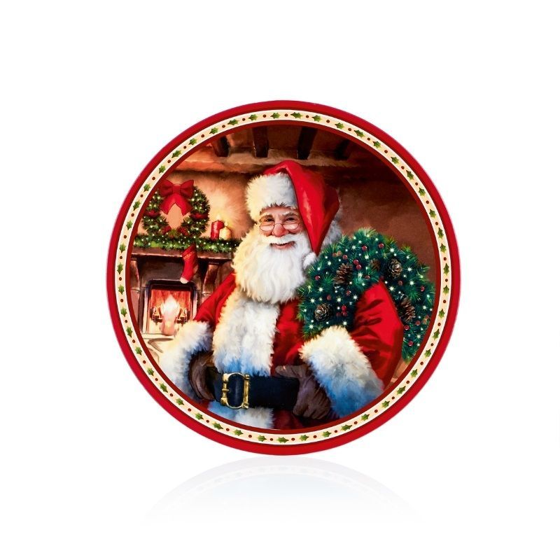 Red Santa with Wreaths Charger Plate 40cm