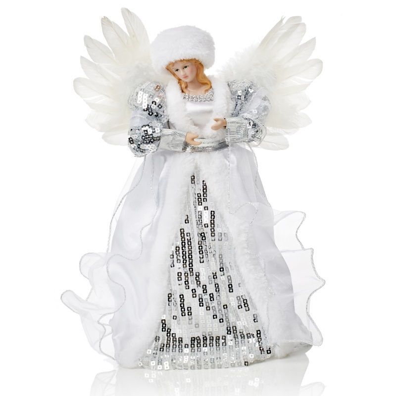 Silver Tree Top Angel 30cm