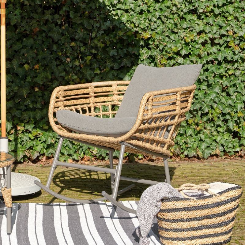 River Wicker Rocking Chair - Natural