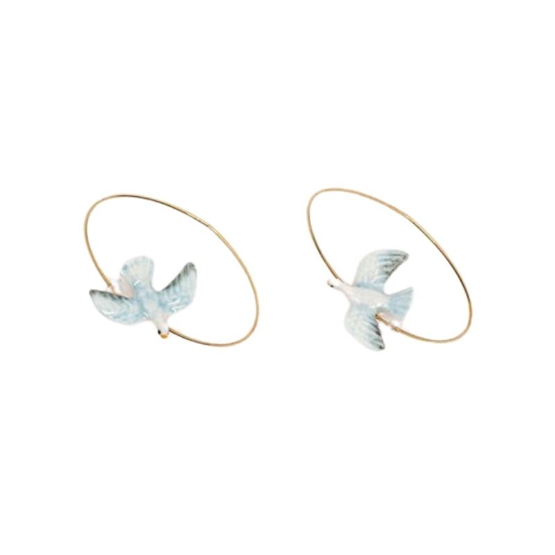 Nach Dove Bird Hoop Earrings