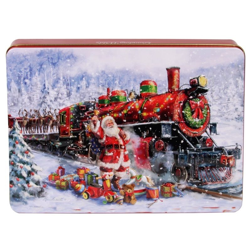 Grandma Wild's Embossed Santa Train Tin with Biscuits 400g