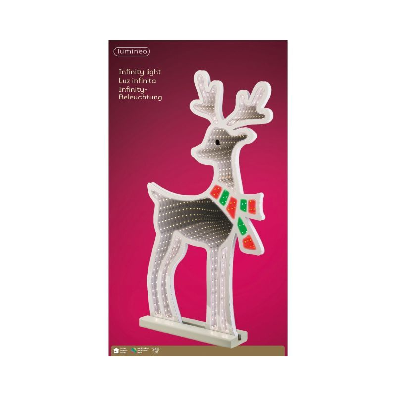 Infinity Lights Deer - Cool White/Multi Coloured
