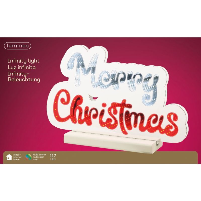 Infinity Light Merry Christmas - Cool Whtie /Multi H32