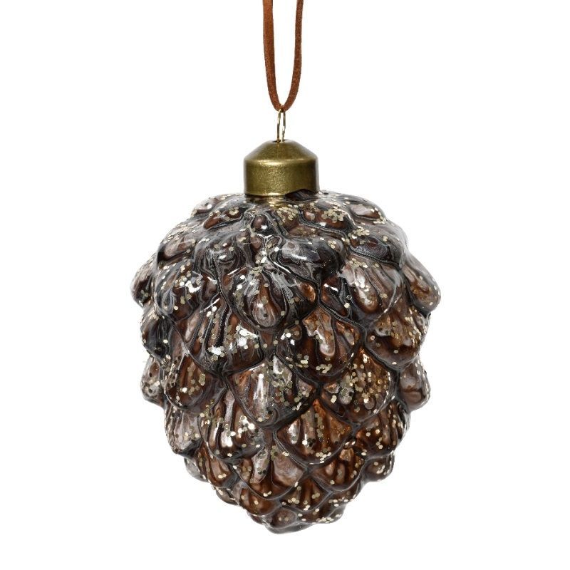 Glass Pinecone Ornament 10cm