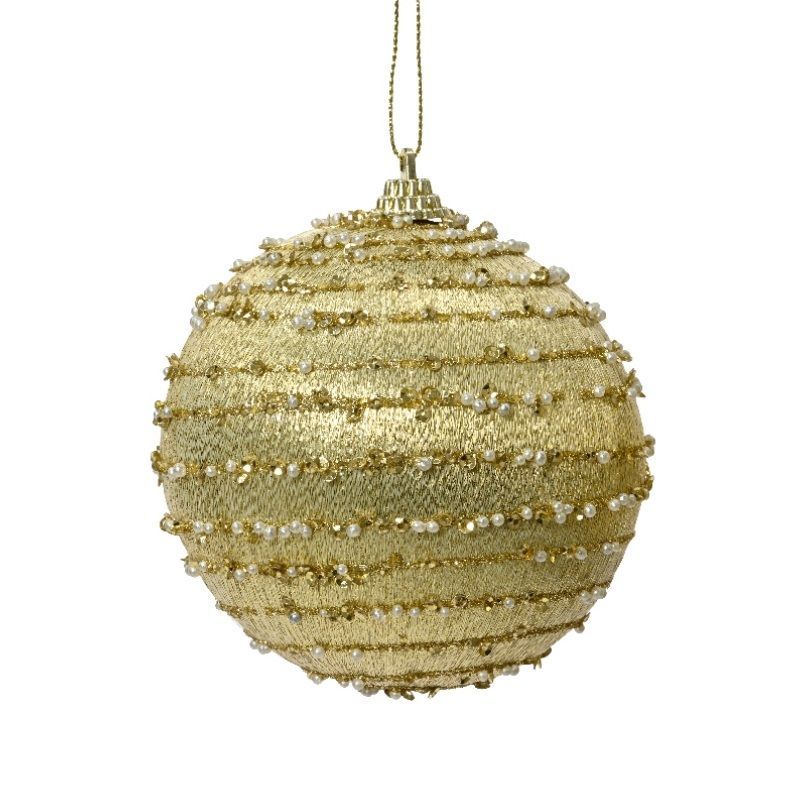 Foam Bauble with Diamonds 6cm - Gold