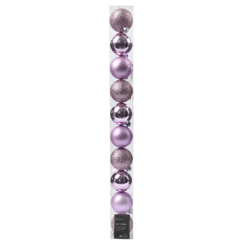 10 Shatterproof Baubles 6cm - Lilac