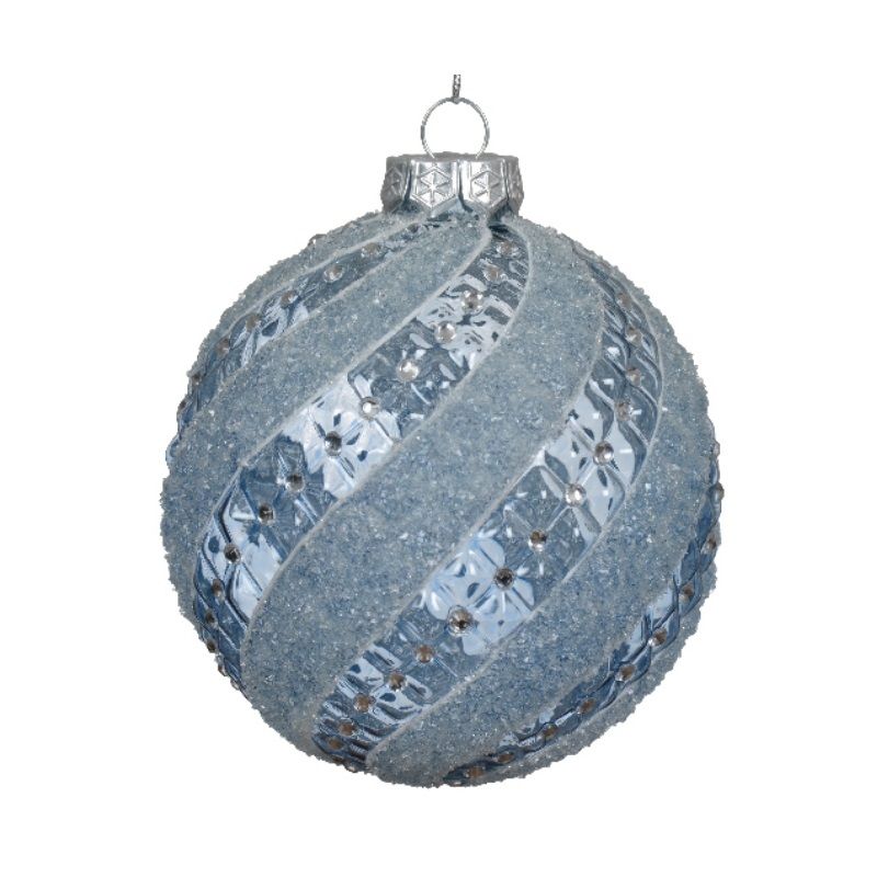 Glass Lacquer Bauble 10cm - Blue