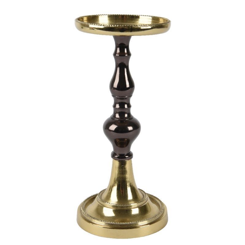 Candleholder 25cm - Black/Gold