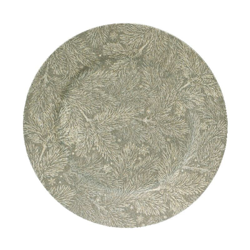 Charger Plate with Linen Leaf Print 33cm