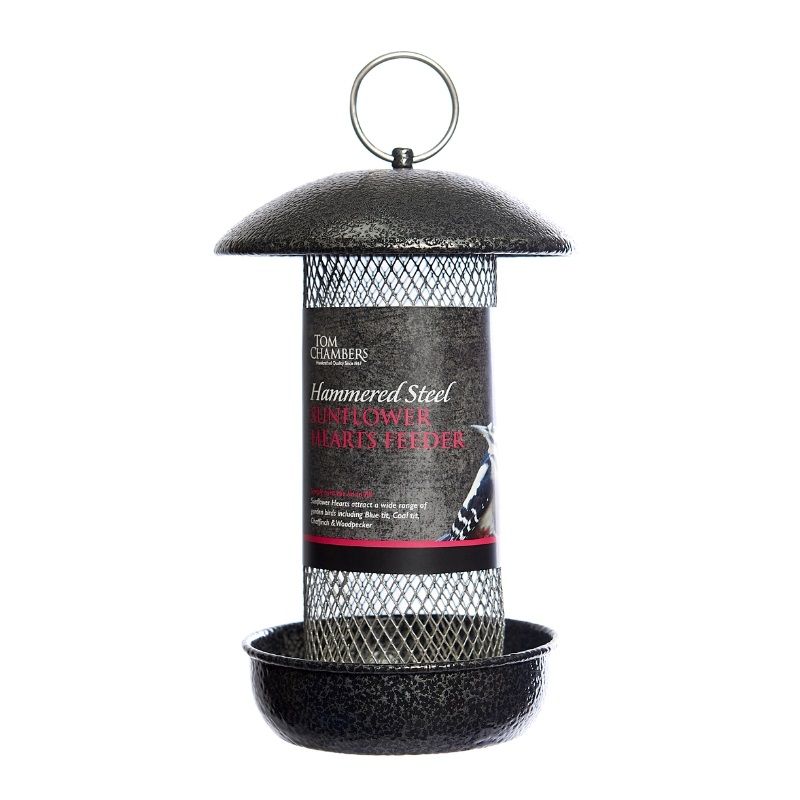 Tom Chambers Hammered Steel Sunflower Hearts Feeder