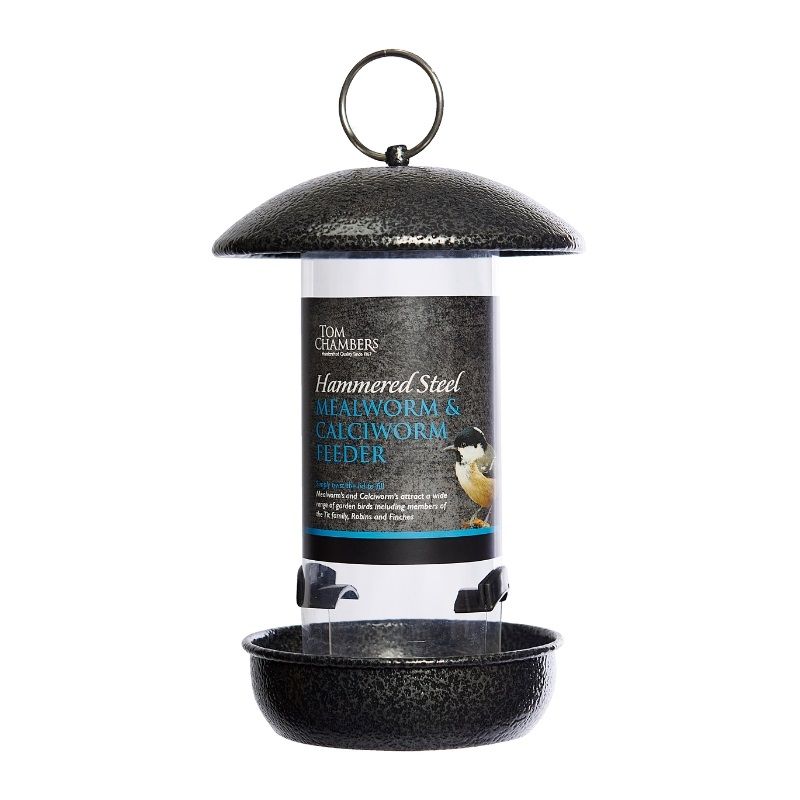 Tom Chambers Hammered Steel Mealworm & Calciworm Feeder
