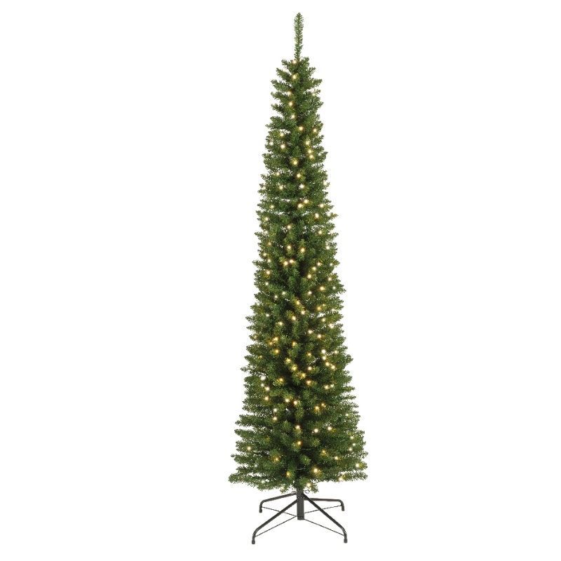 Pre-Lit Pencil Pine 7ft Artificial Tree