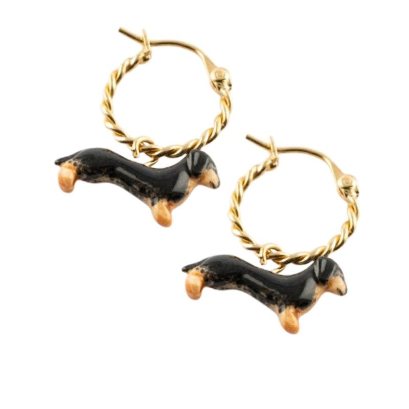 Nach Sausage Dog Mini Hoop Earrings