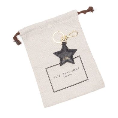 Elie Beaumont Star Keyring Black