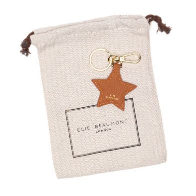Elie Beaumont Star Keyring Tan