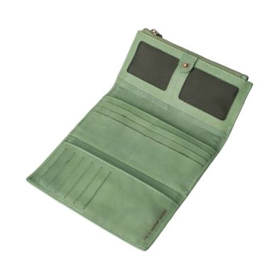 BIBA Portland Leather Stud Wallet - Green