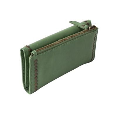 BIBA Portland Leather Stud Wallet - Green