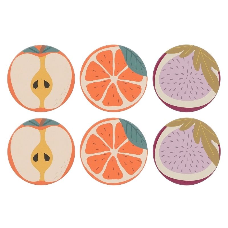Edelman Fruit Slice Coaster 10cm (6-Pieces)