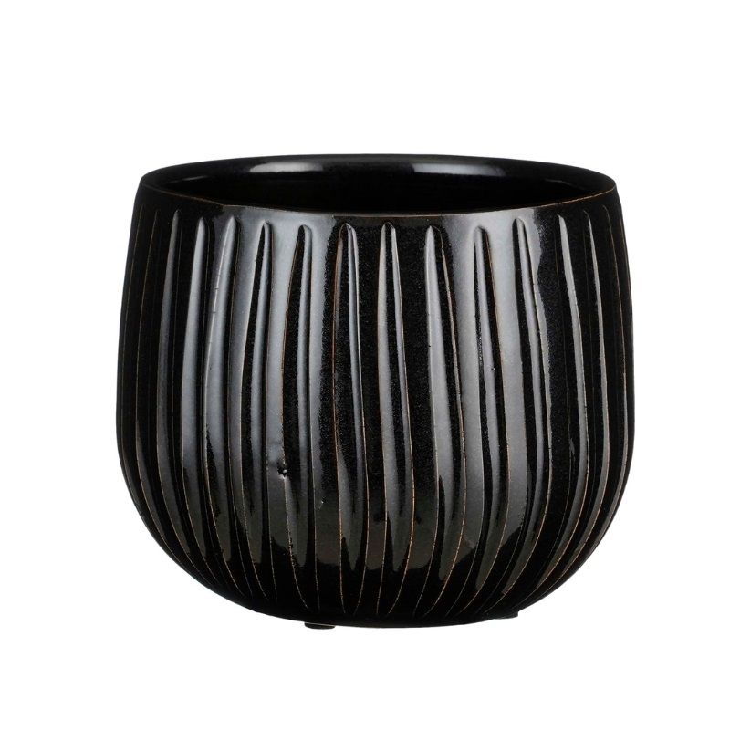 Edelman Pablo Pot Round (14cm x 16cm) - Black