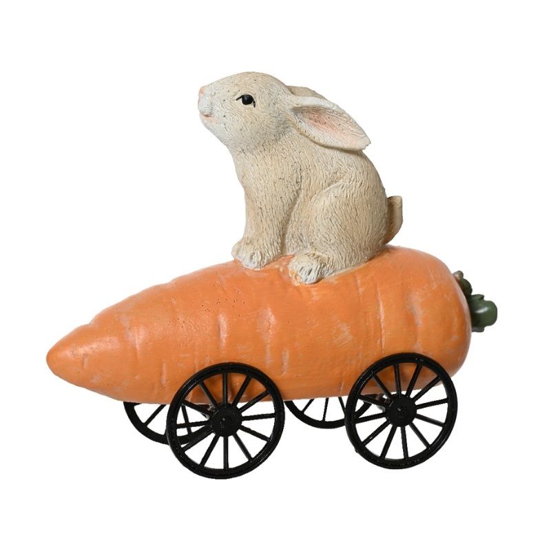Polyresin Bunny on Carrot Car