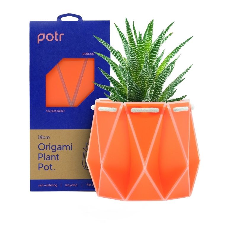 POTR Self-Watering Pot 18cm - Coral Orange