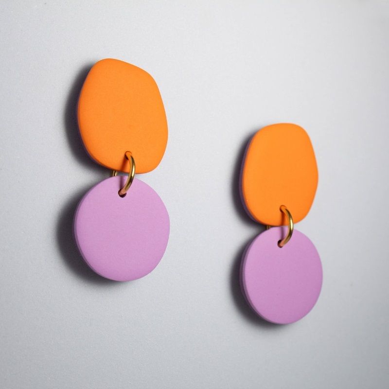 Culu Design Ciara - Orange/Lilac Earrings