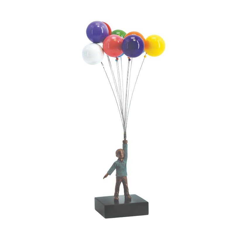 David McGlynn Sculpture - Boy with Baloons "Delight"