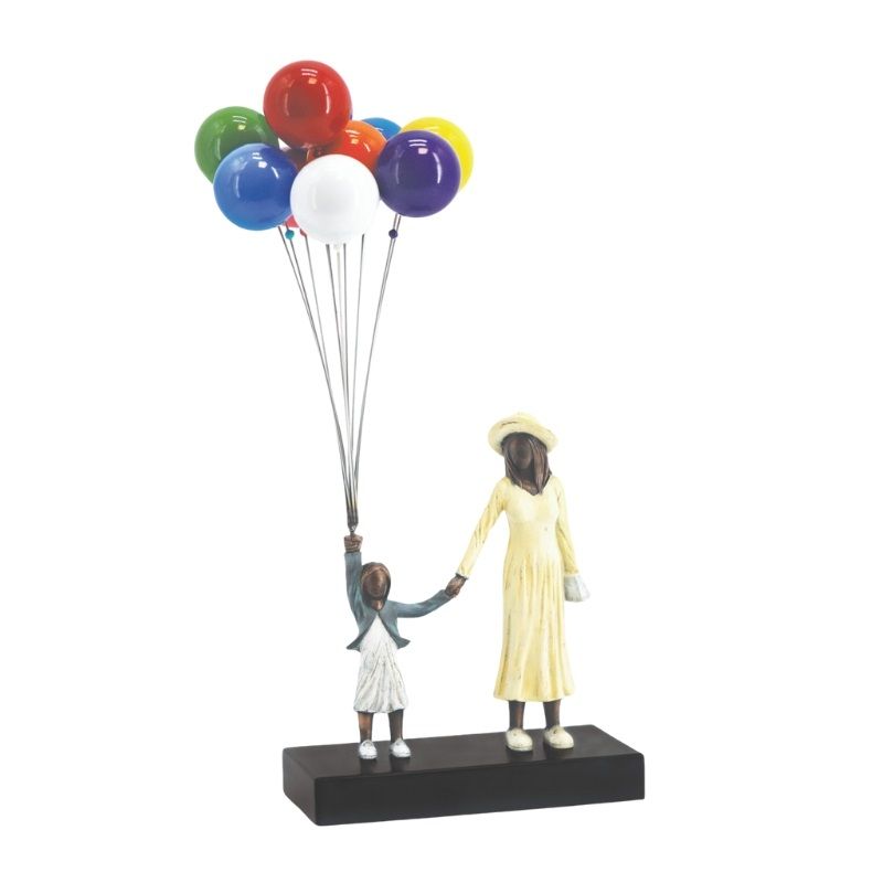 David McGlynn Sculpture - Mum & Girl "Loving"