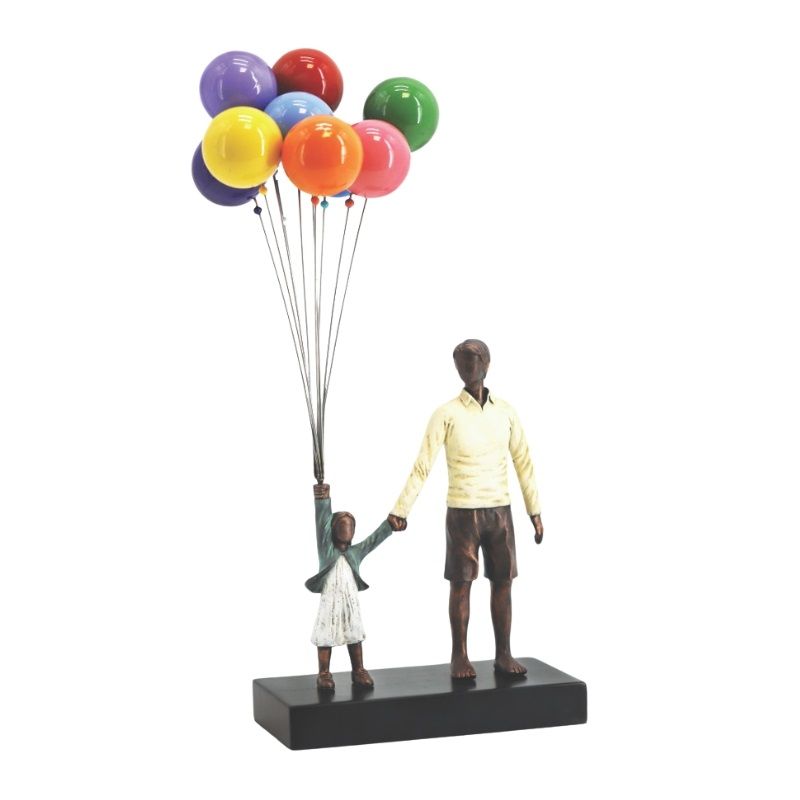 David McGlynn Sculpture - Dad & Girl "Happiness"