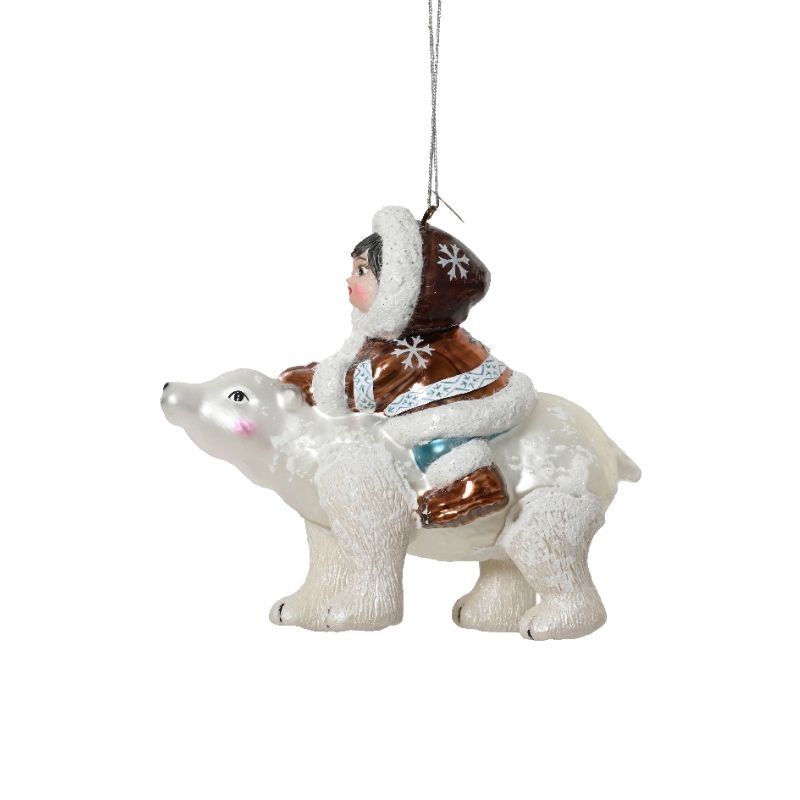 Glass Inuit Hanging Decoration 10.8cm