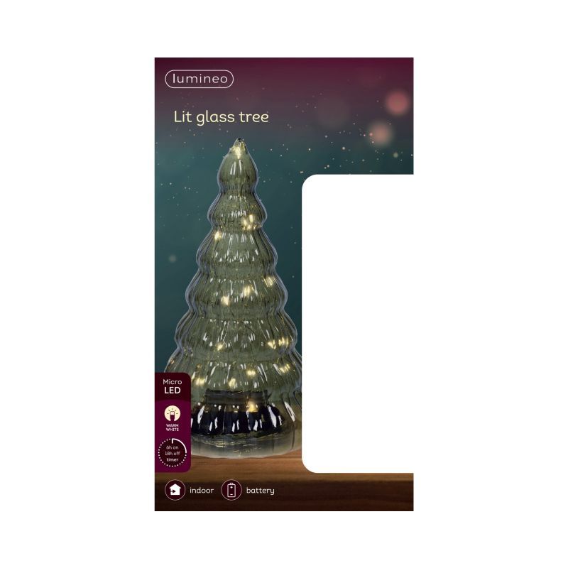 Micro LED Tree Glass - Green/Warm H22