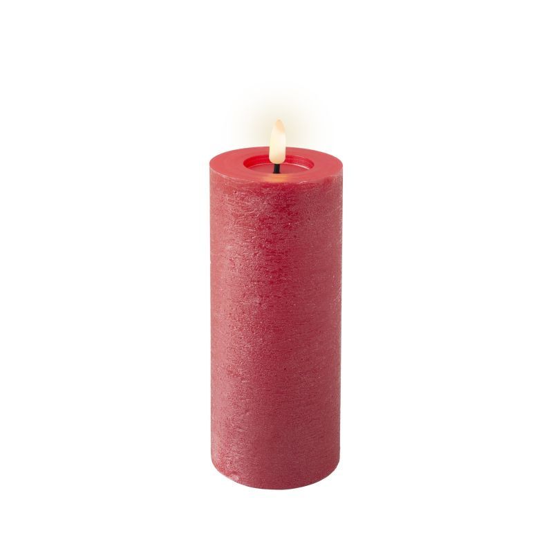 LED Candle Flat Top - Christmas Red/Warm H19
