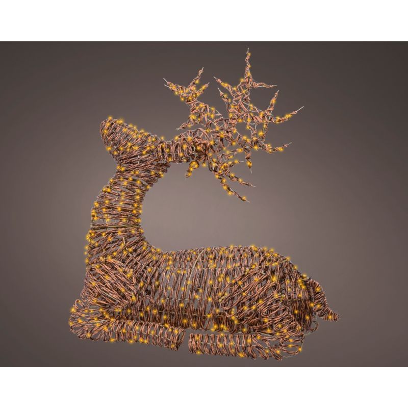 Micro LED Reindeer - Wicker Classic H88