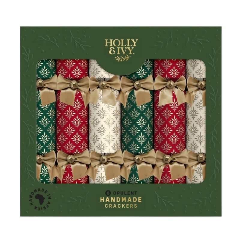 Holly & Ivy Traditional Damask Christmas Crackers