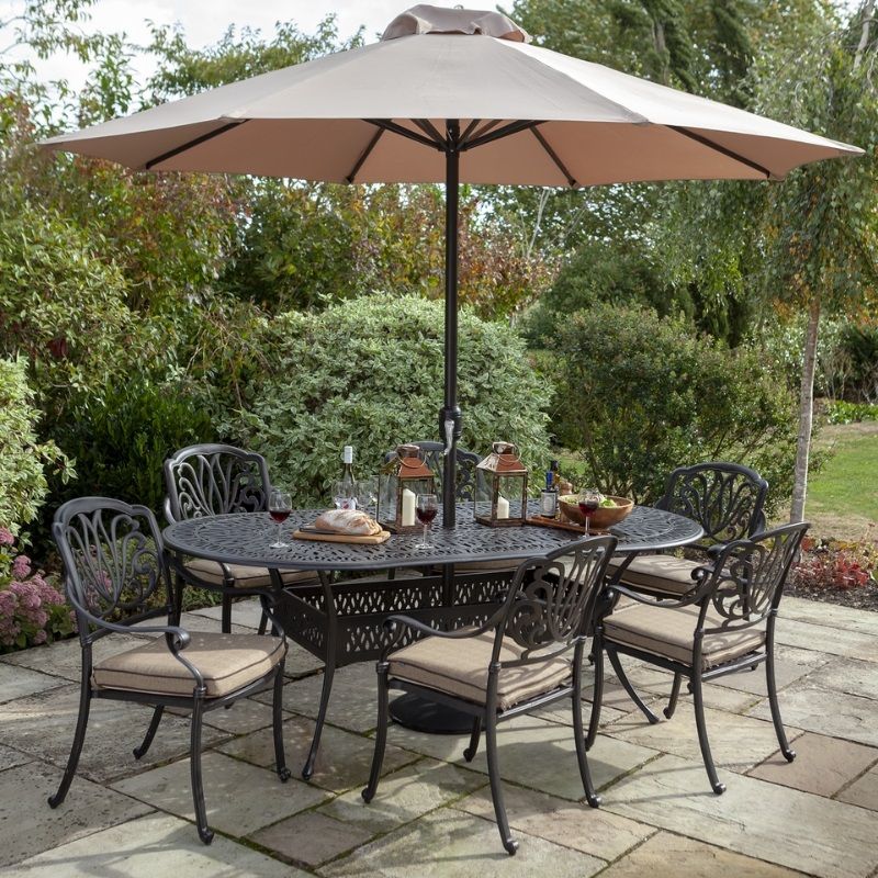Amalfi 6 Seat Oval Set - Bronze