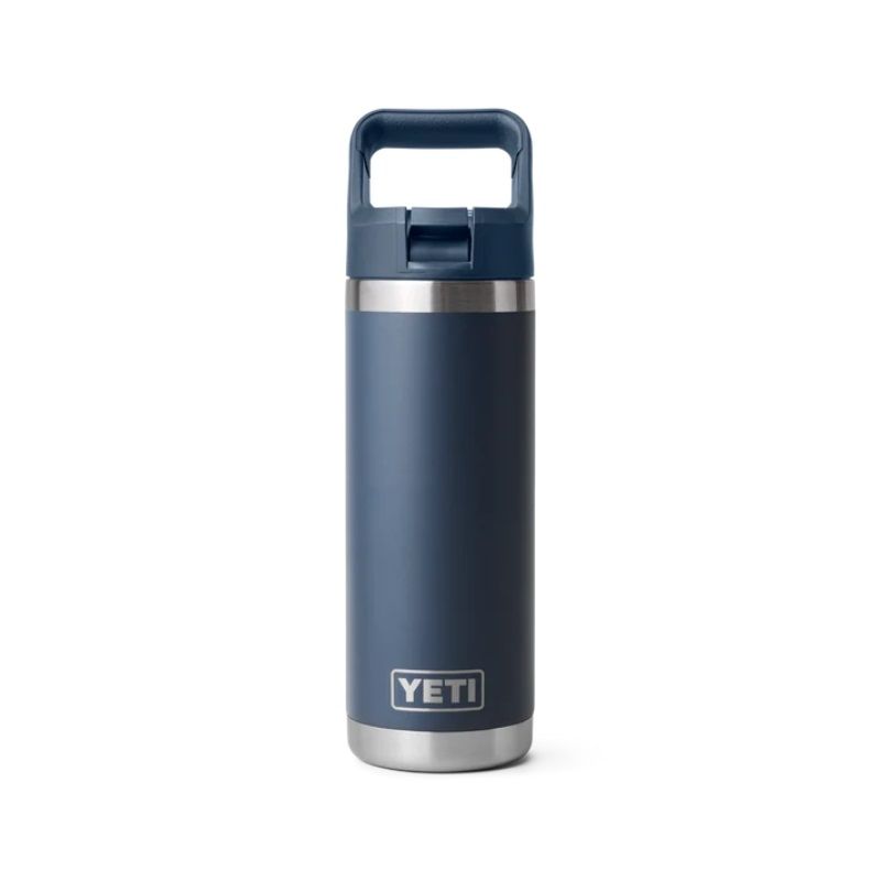 YETI Rambler Bottle with Matching Straw 532ml - Navy