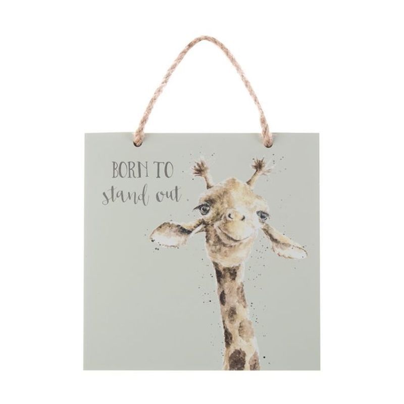Wrendale Giraffe Wooden Plaque - Stand Out