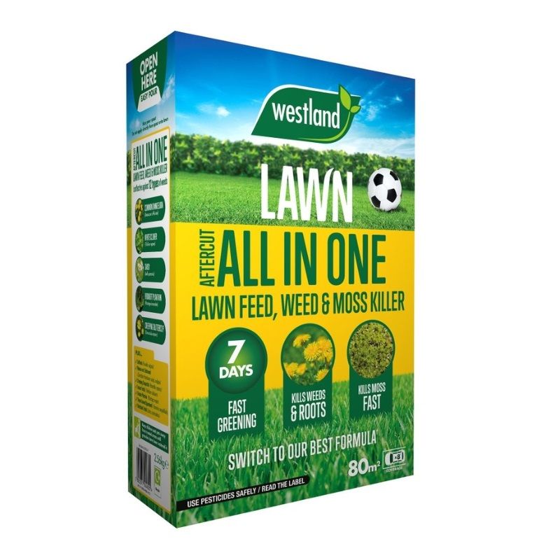 Aftercut All-in-One Lawn Feed, Weed & Moss Killer 80m²