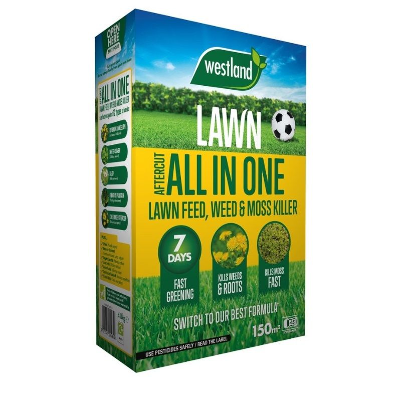 Aftercut All-in-One Lawn Feed, Weed & Moss Killer 150m²