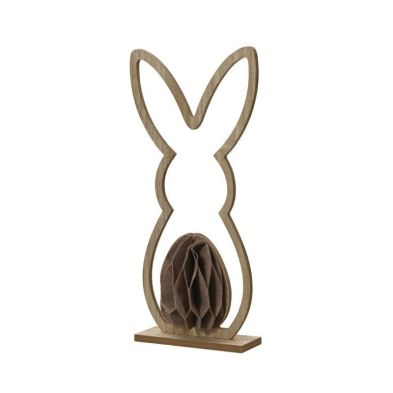 Standing Bunny with Honeycomb Egg Ornament 48cm