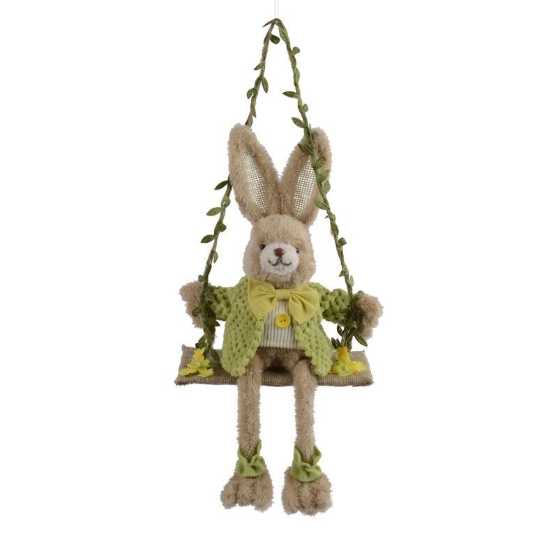 Rabbit on Swing Ornament 39cm