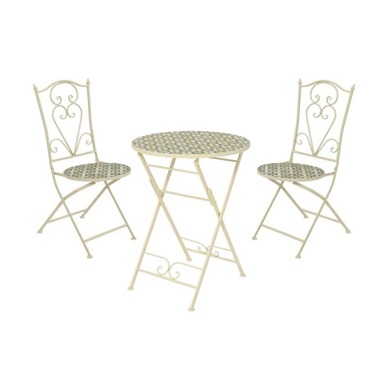 Madrid Mosaic Bistro Set - Cream