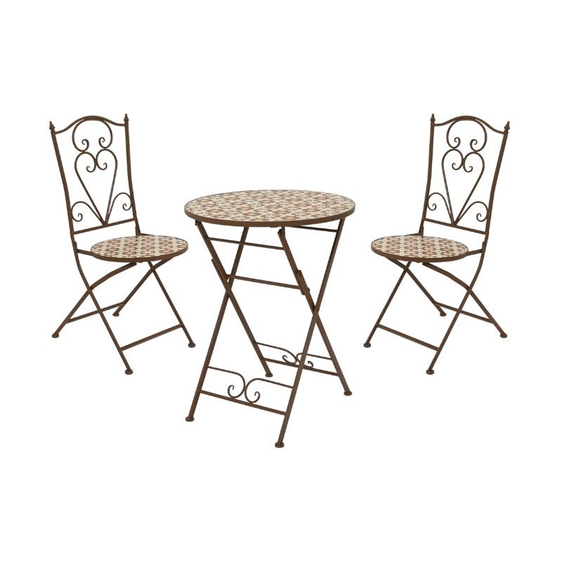 Madrid Mosaic Bistro Set - Brown