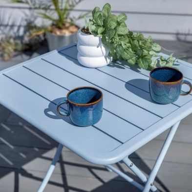 Urban Folding Bistro Set - Duck Egg Blue